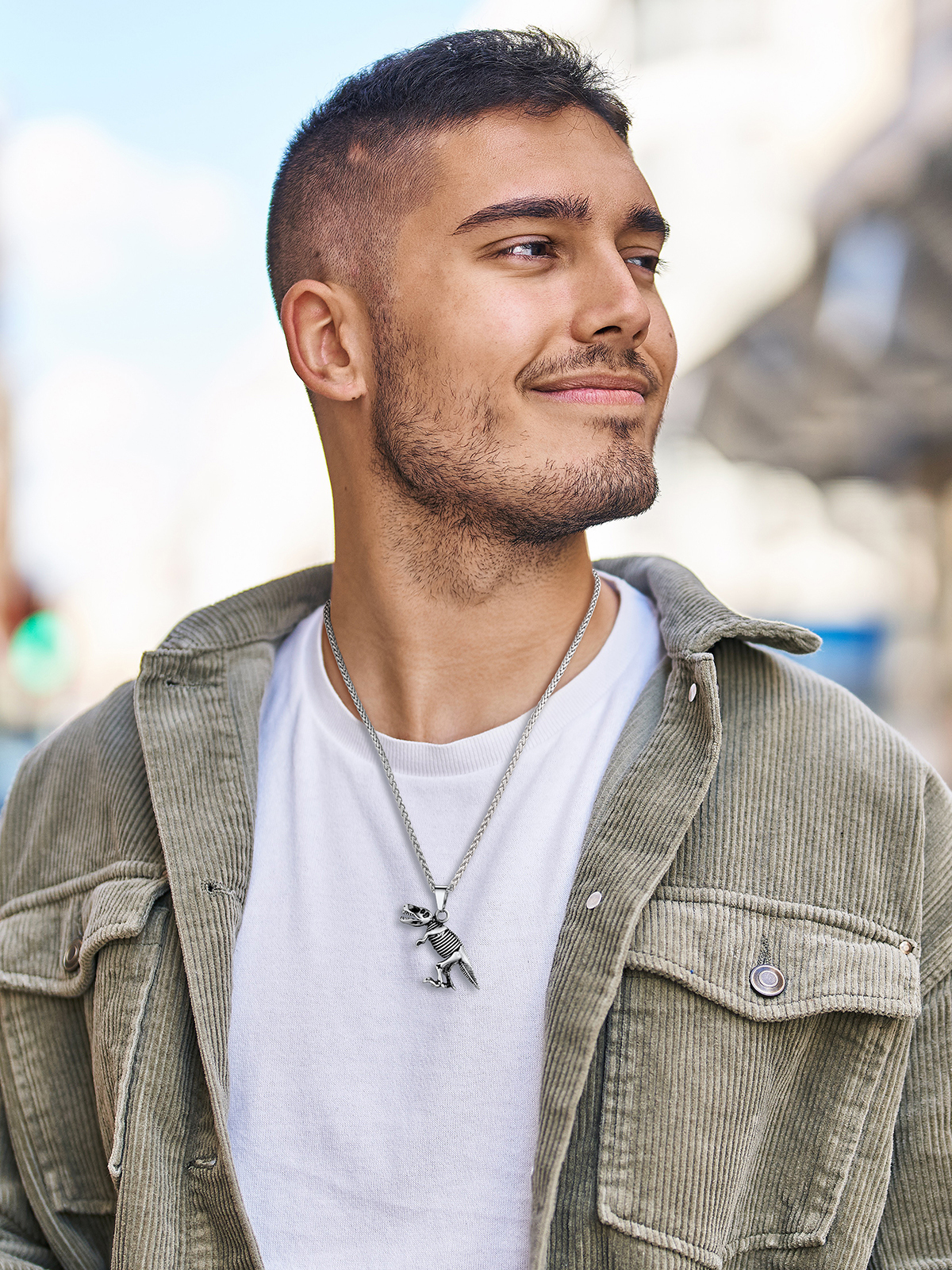 Dinosaur Pendant Animal Necklace in Stainless