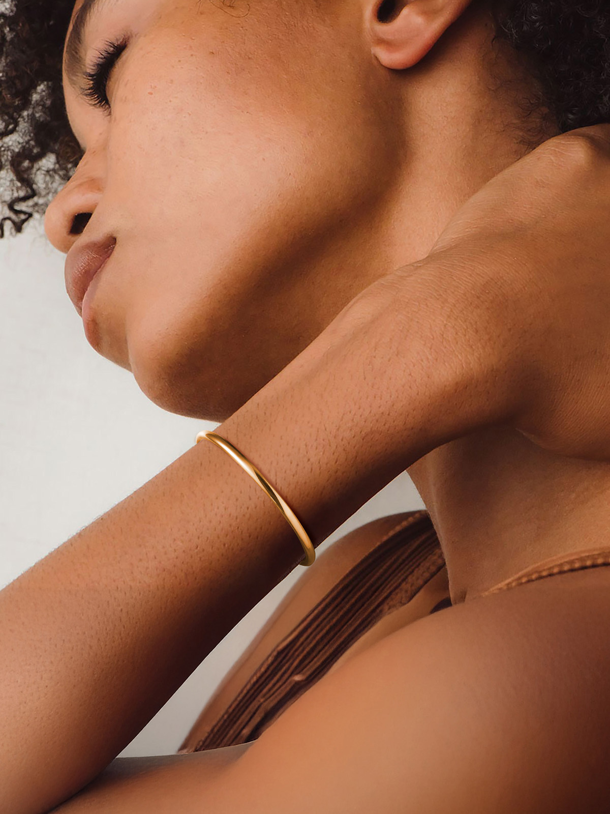 Open Adjustable Bangle Cuff Polished Bracelet in 14K Gold Plated