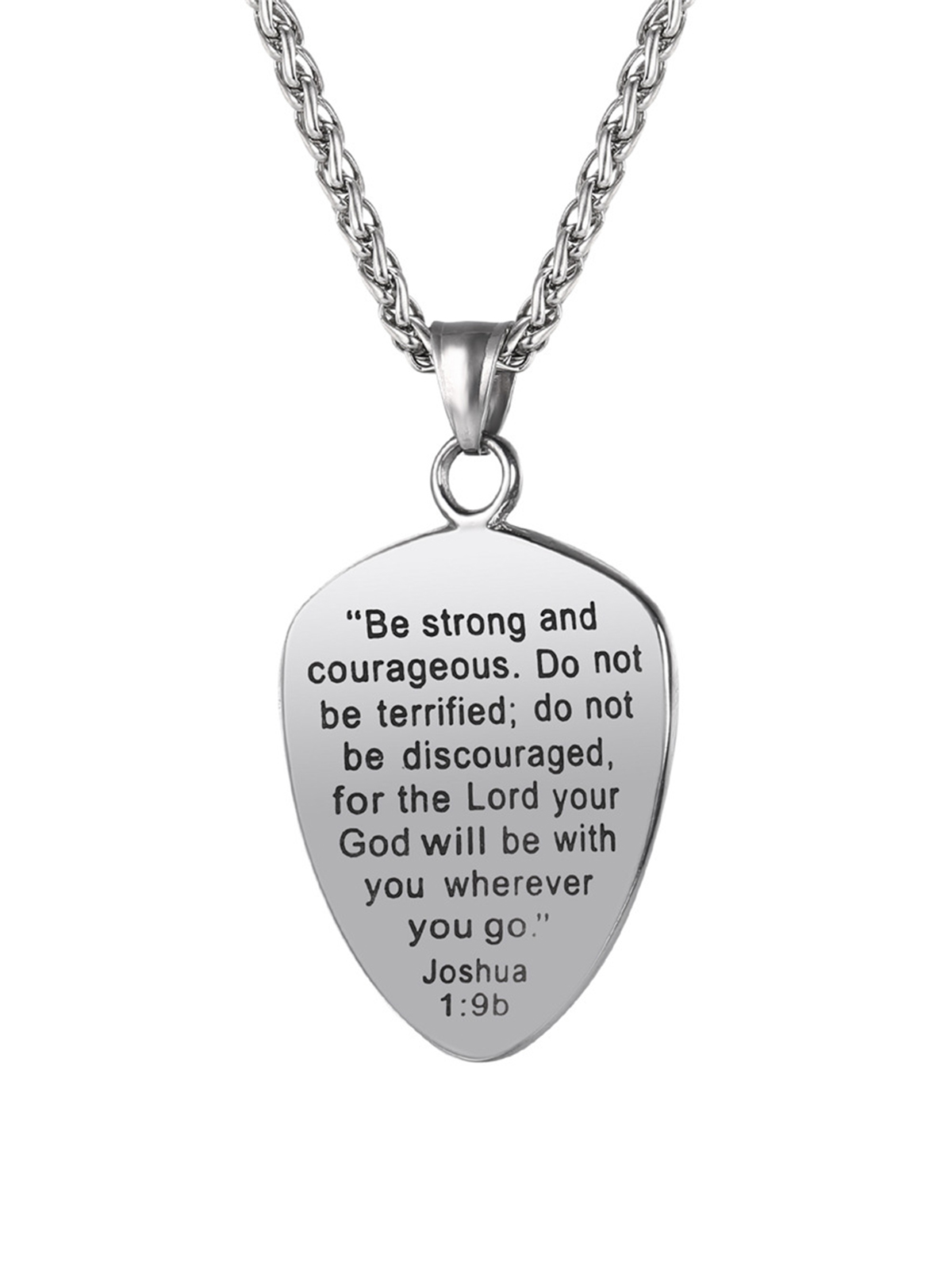 Shield of Faith Pendant Inspirational Necklace in Stainless