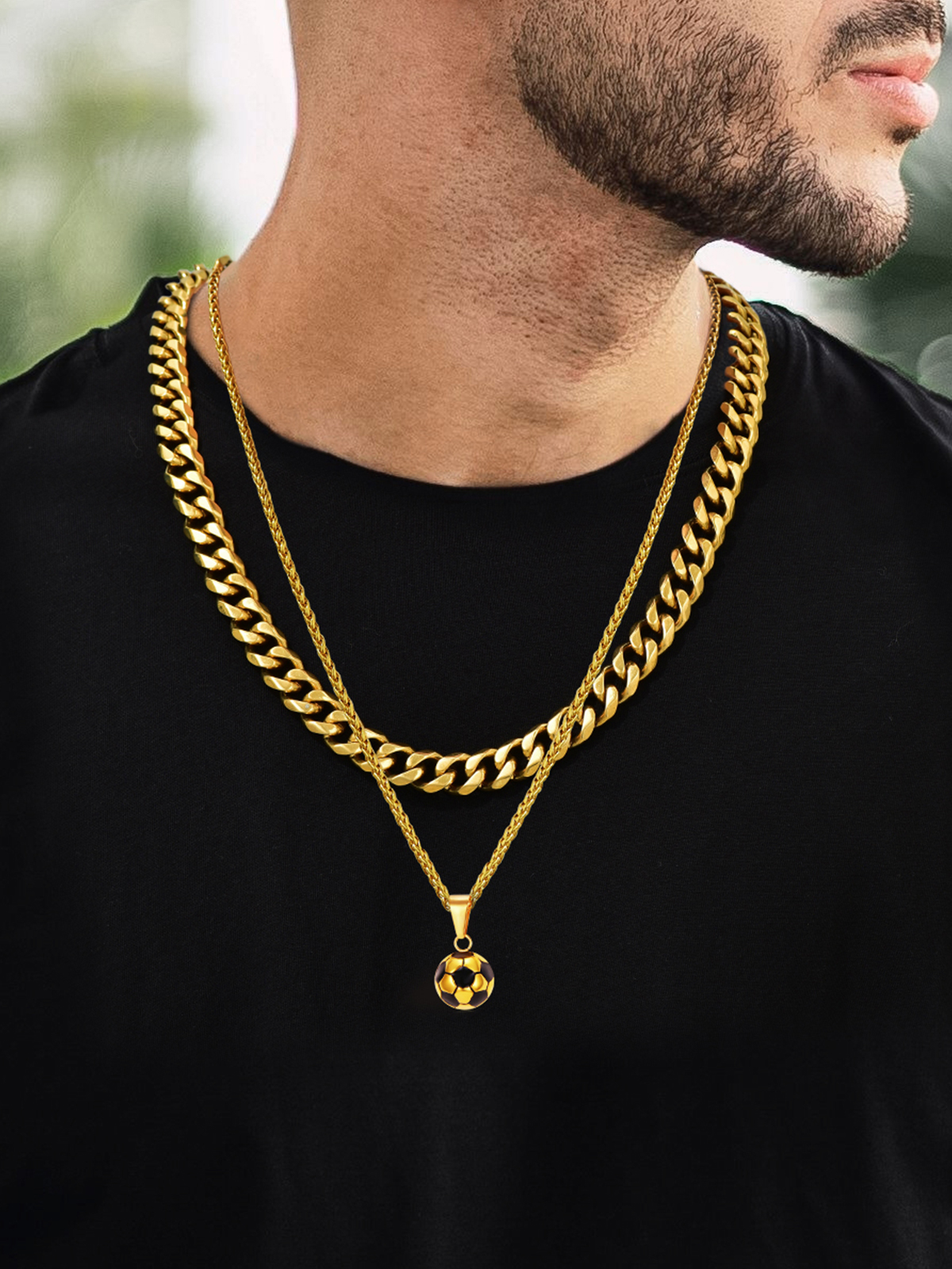 Soccer Pendant Sport Ball Necklace in 18K Gold