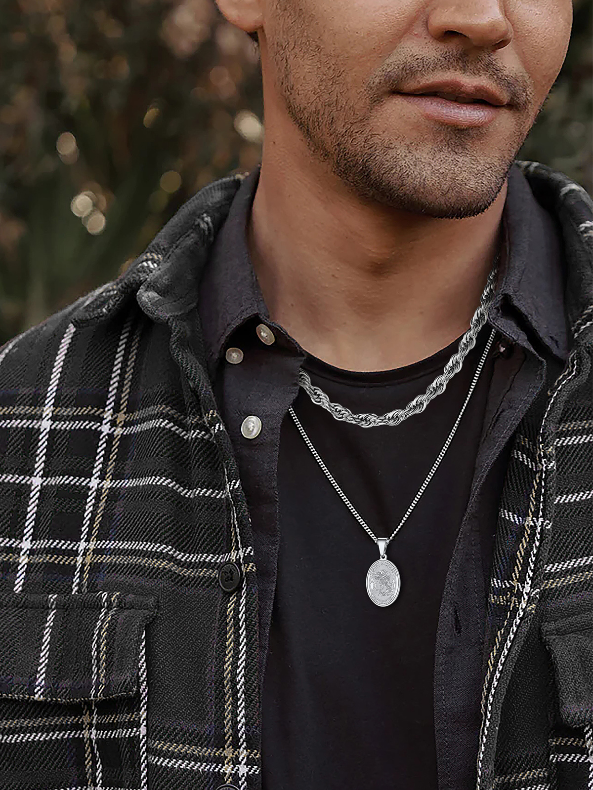 9mm Thick Twisted Rope Chain Necklace in Stainless