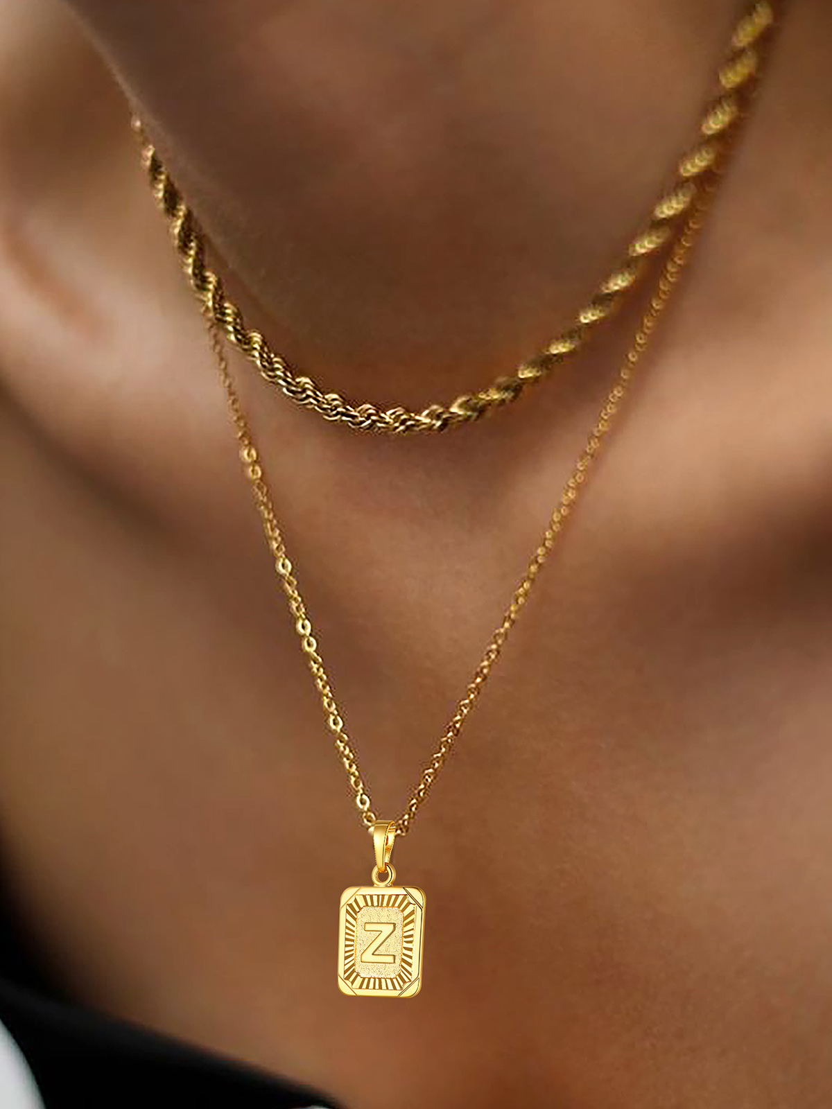 3mm Thick Twisted Rope Chain Necklace in 18K Gold Plated