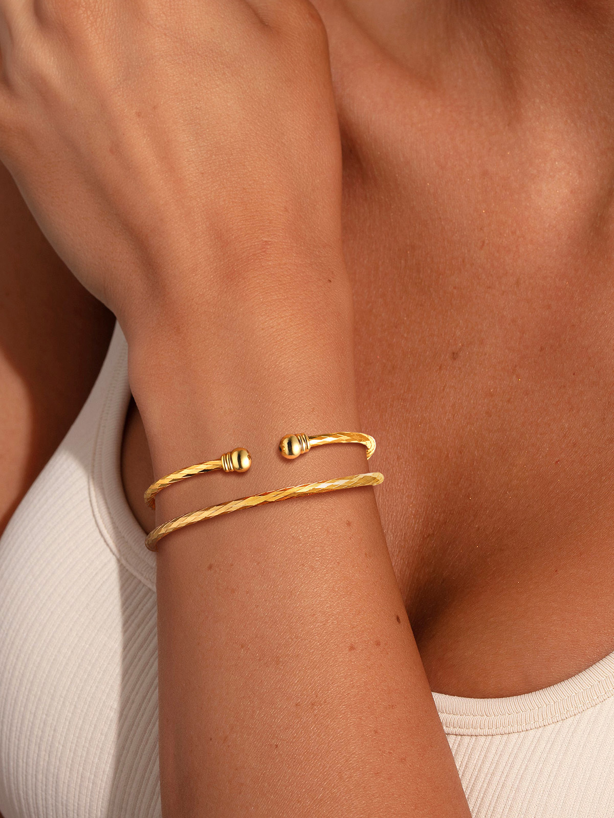 Open Adjustable Bangle Cuff Bracelet