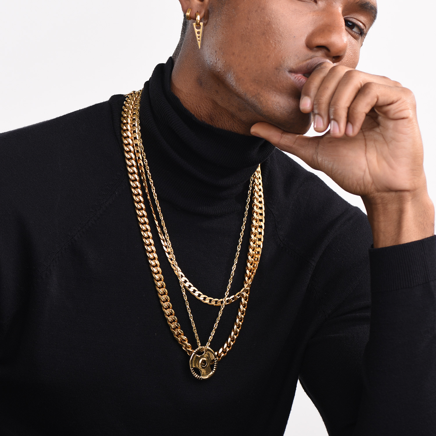 9mm Thick Cuban Chain Necklace in 18K Gold Plated