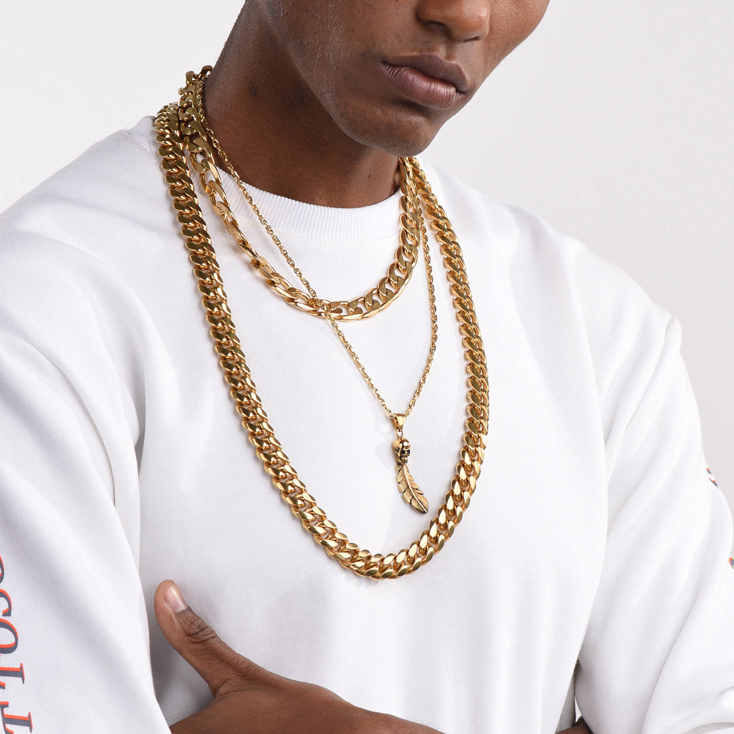 12mm Thick Cuban Chain Necklace in 18K Gold Plated