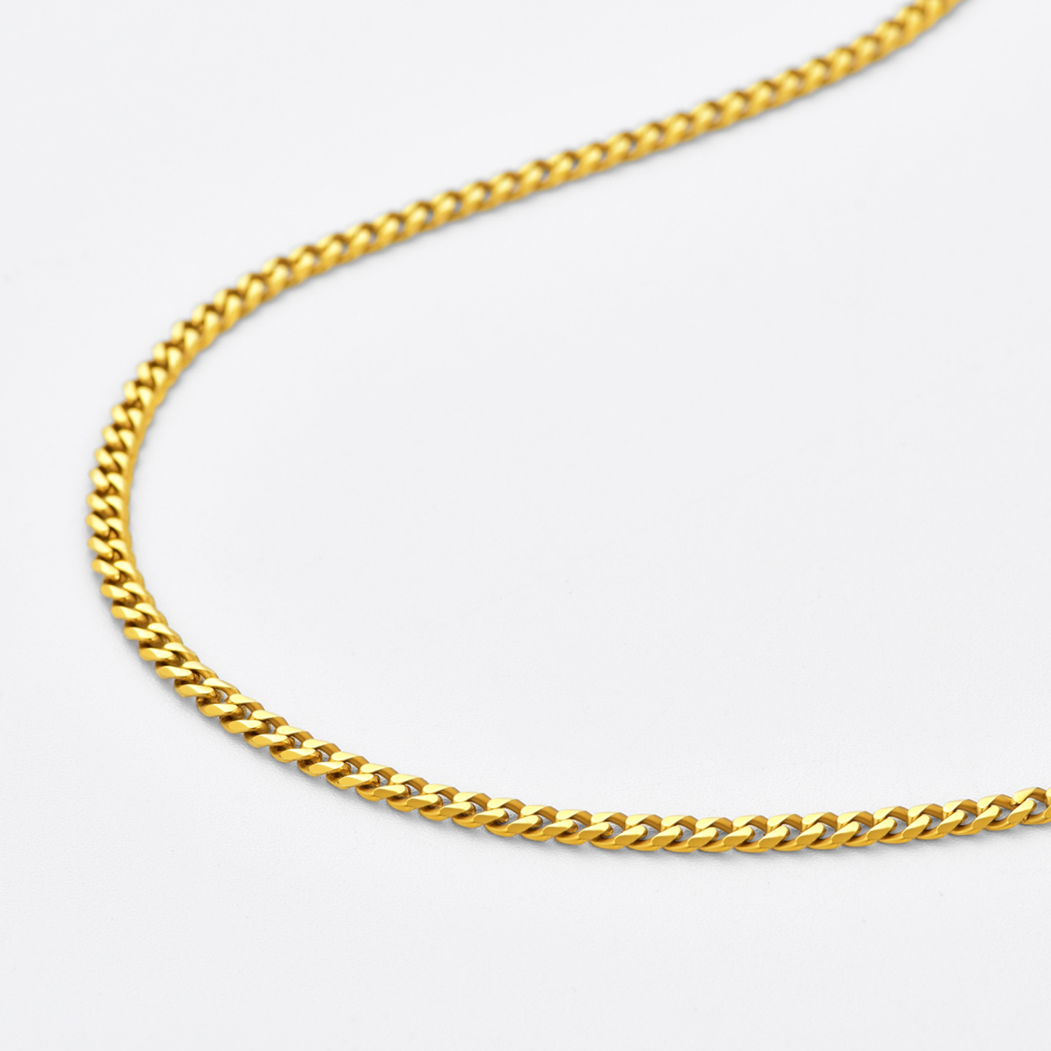 3mm Cuban Chain Necklace, 18K Gold Plated-04