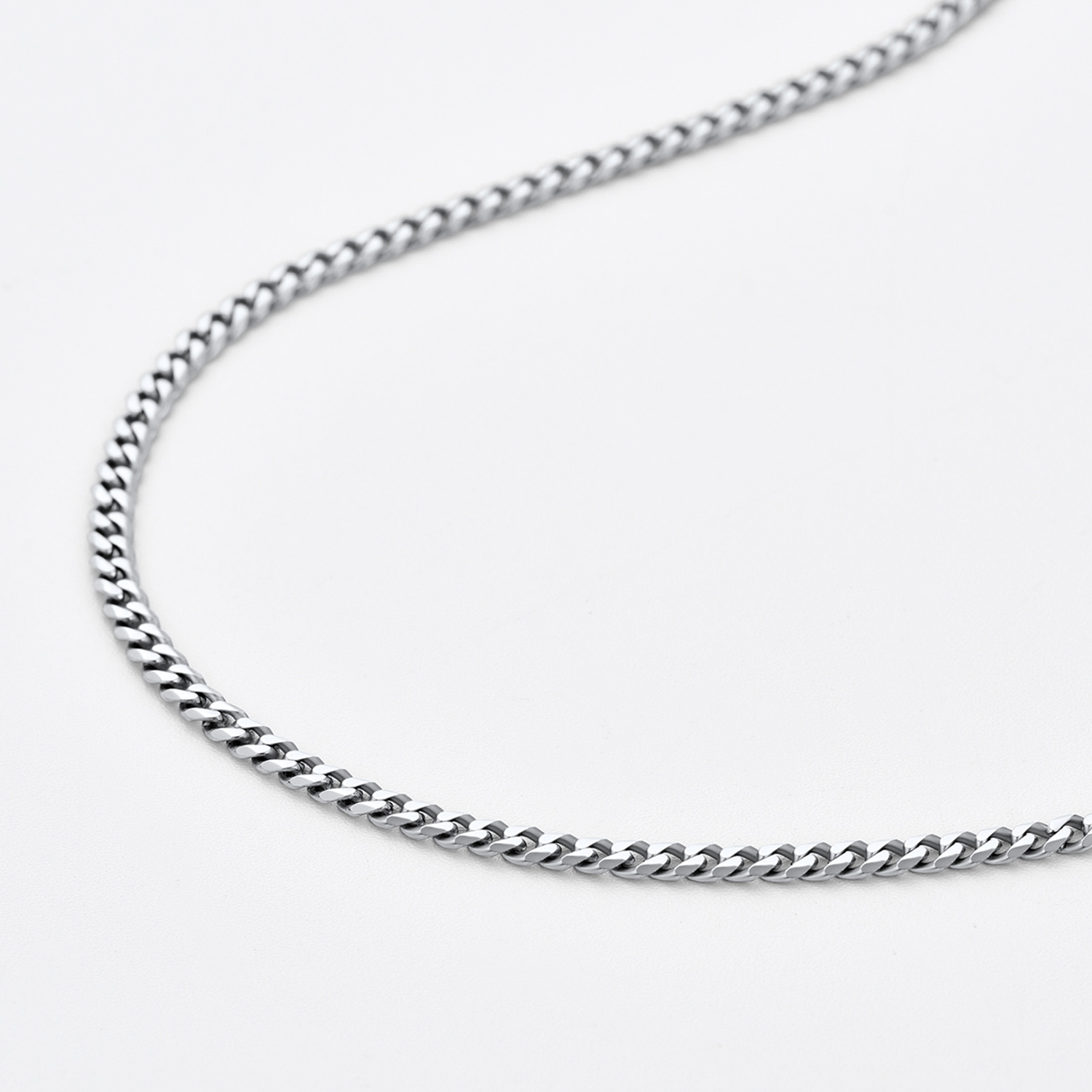 3mm Cuban Chain Necklace, Stainless Steel-04
