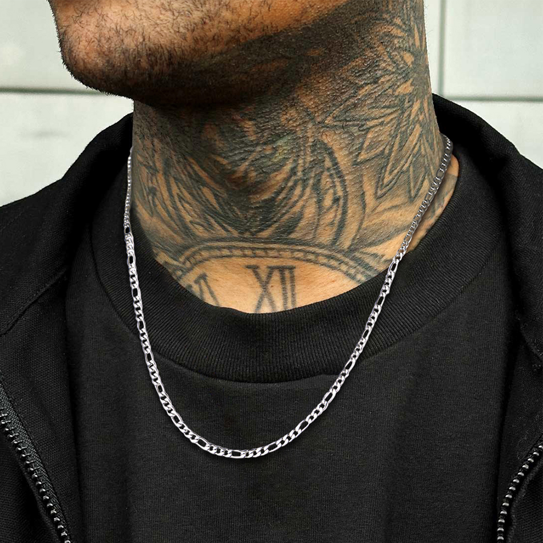 3mm Thick Figaro Chain Necklace for Men