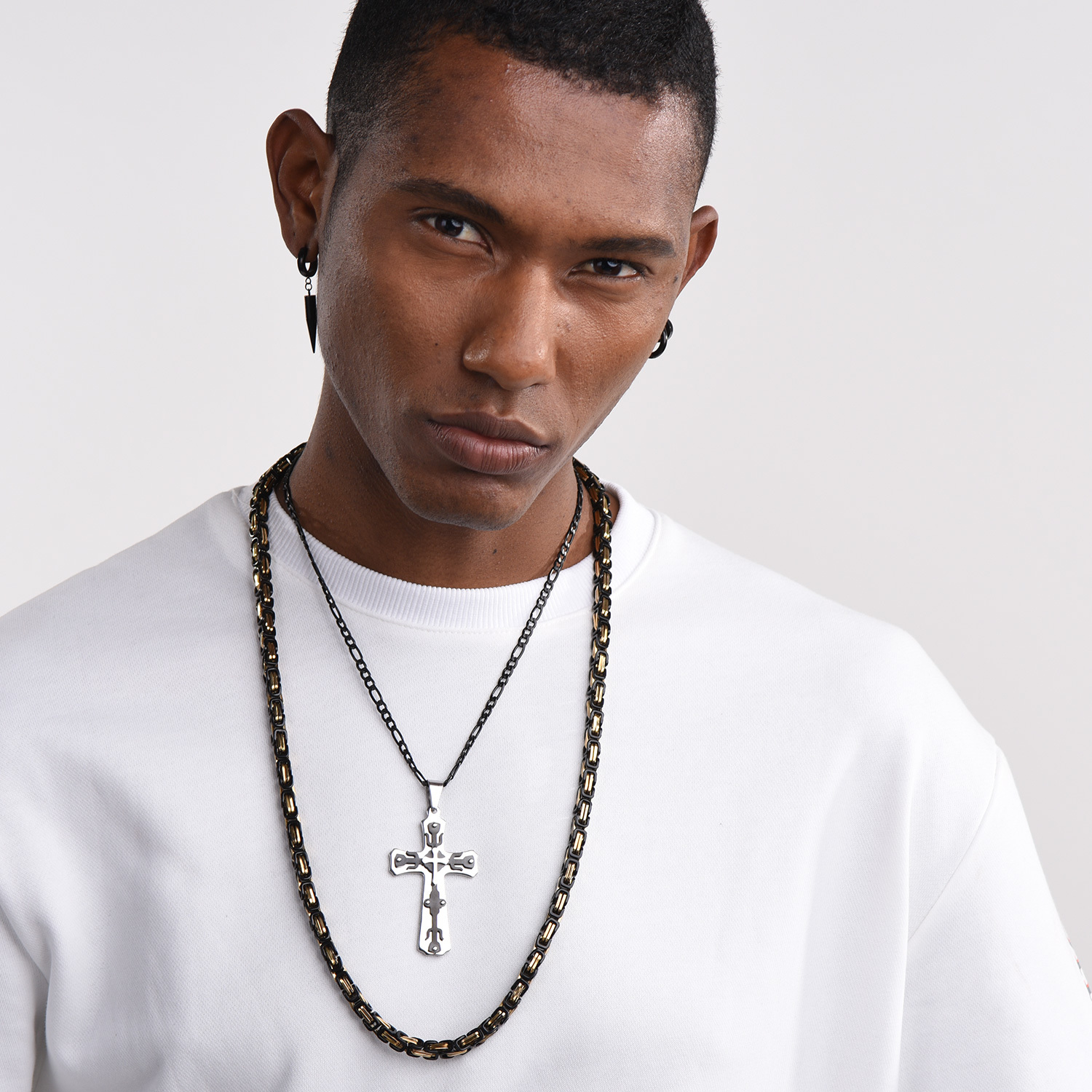 3mm Thick Figaro Chain Necklace for Men