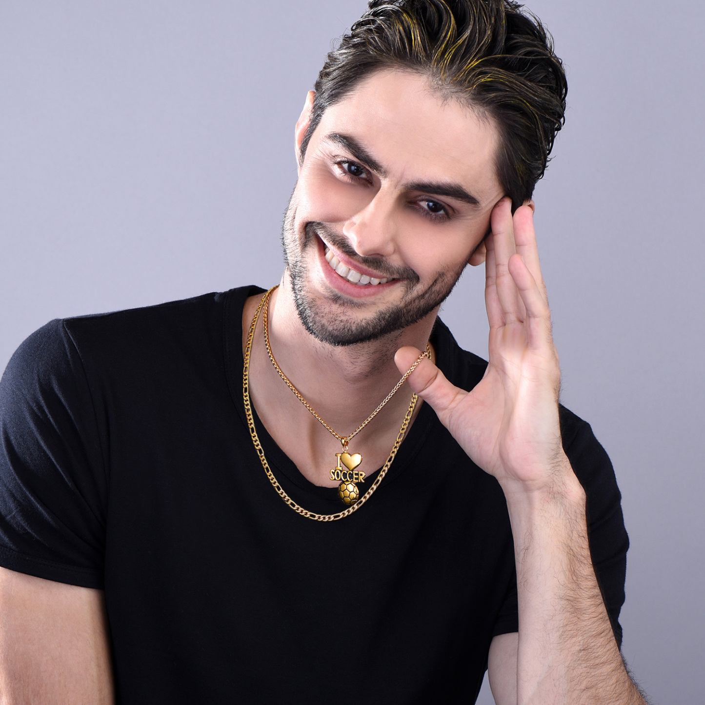 3mm Thick Figaro Chain Necklace for Men