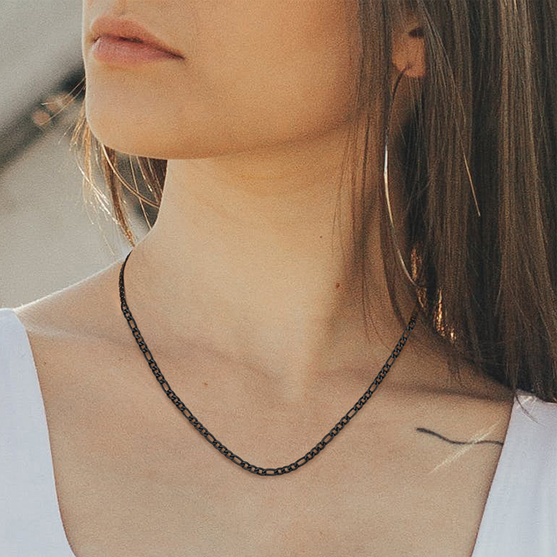 3mm Thick Figaro Chain Necklace for Women-01