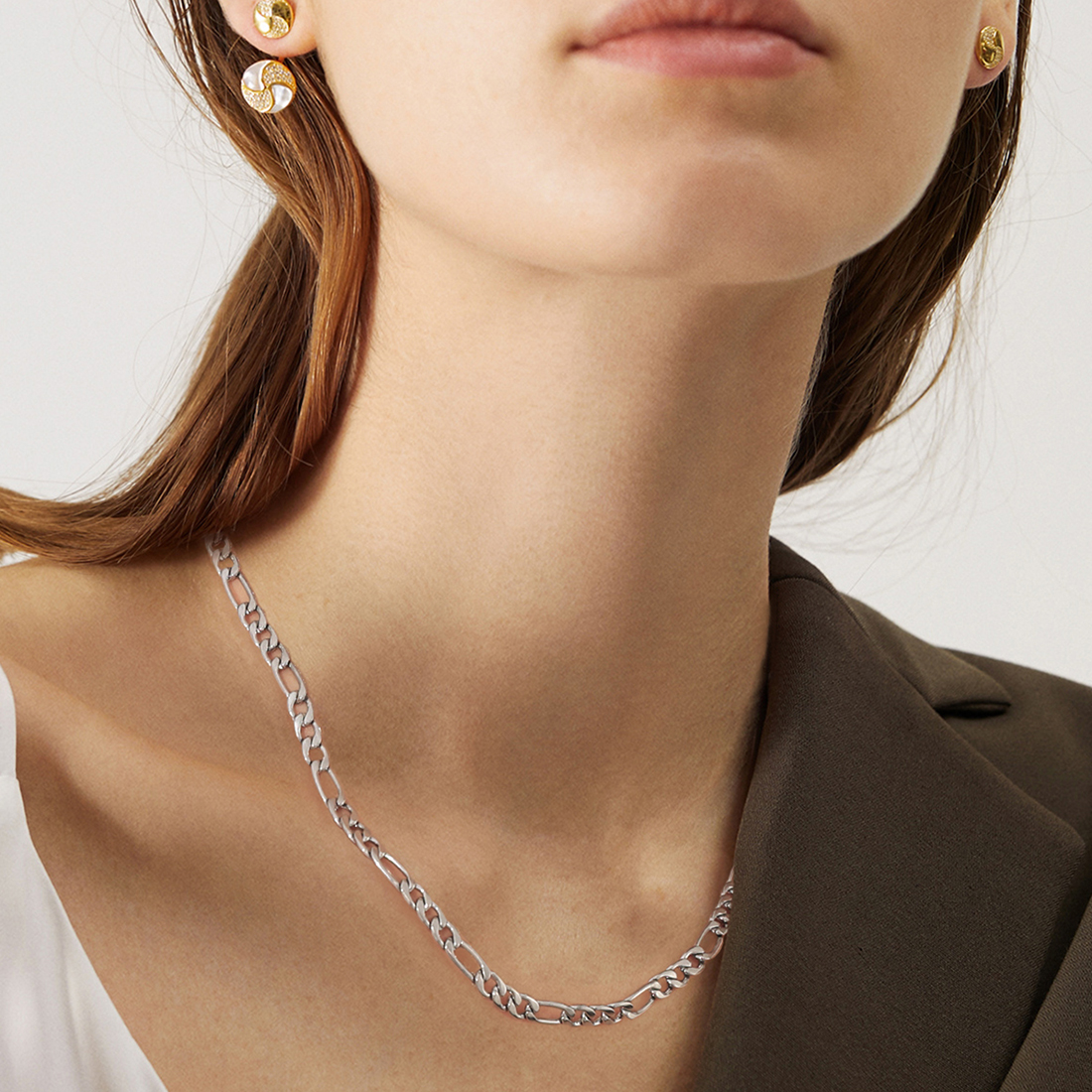 3mm Thick Figaro Chain Necklace for Women-01