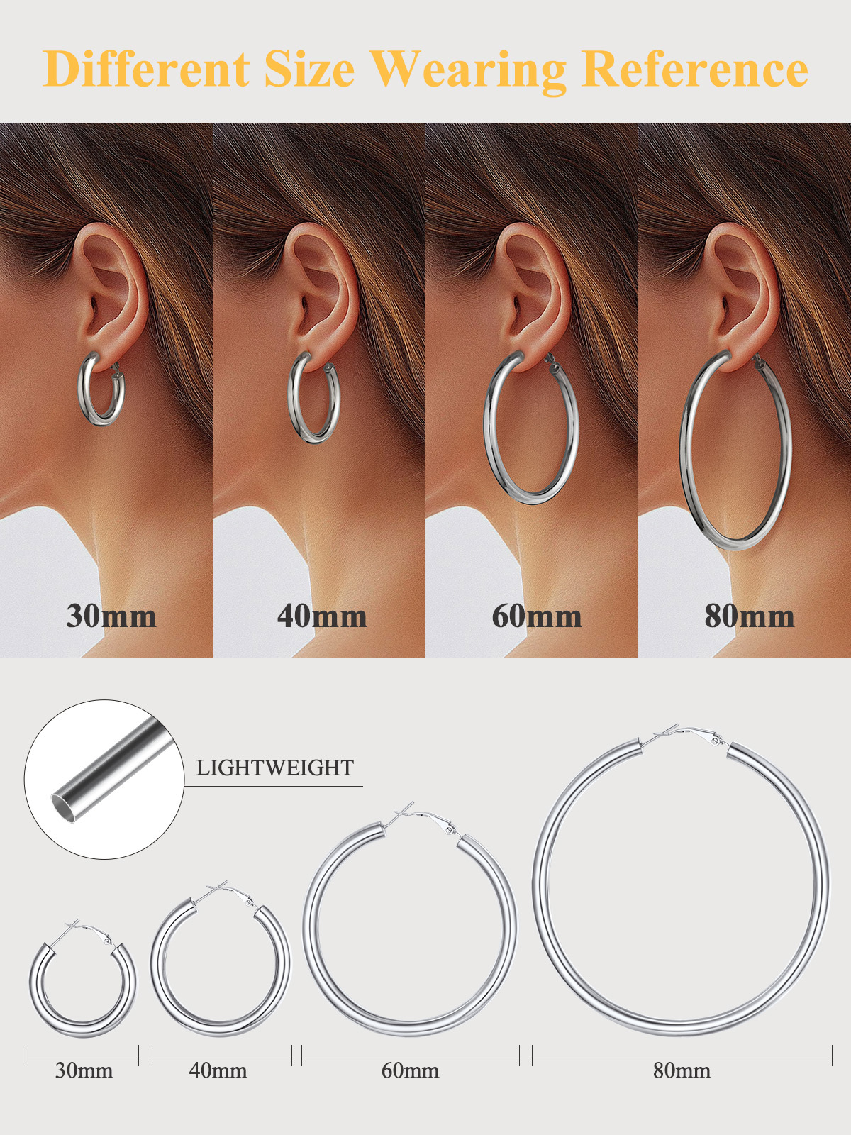 Chunky Hoop Earrings in Stainless