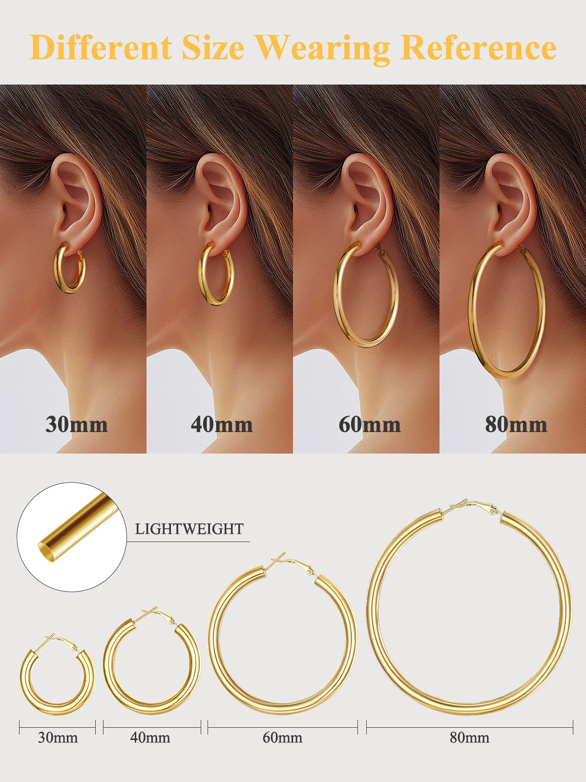 Chunky Hoop Earrings in 18K Gold Plated