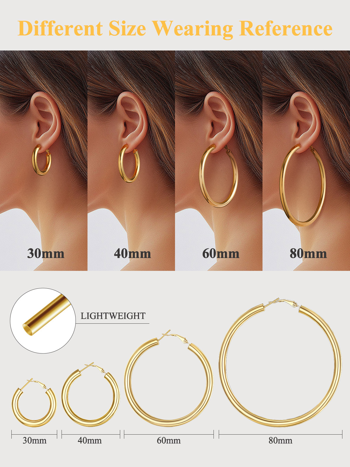 Chunky Hoop Earrings in 18K Gold Plated