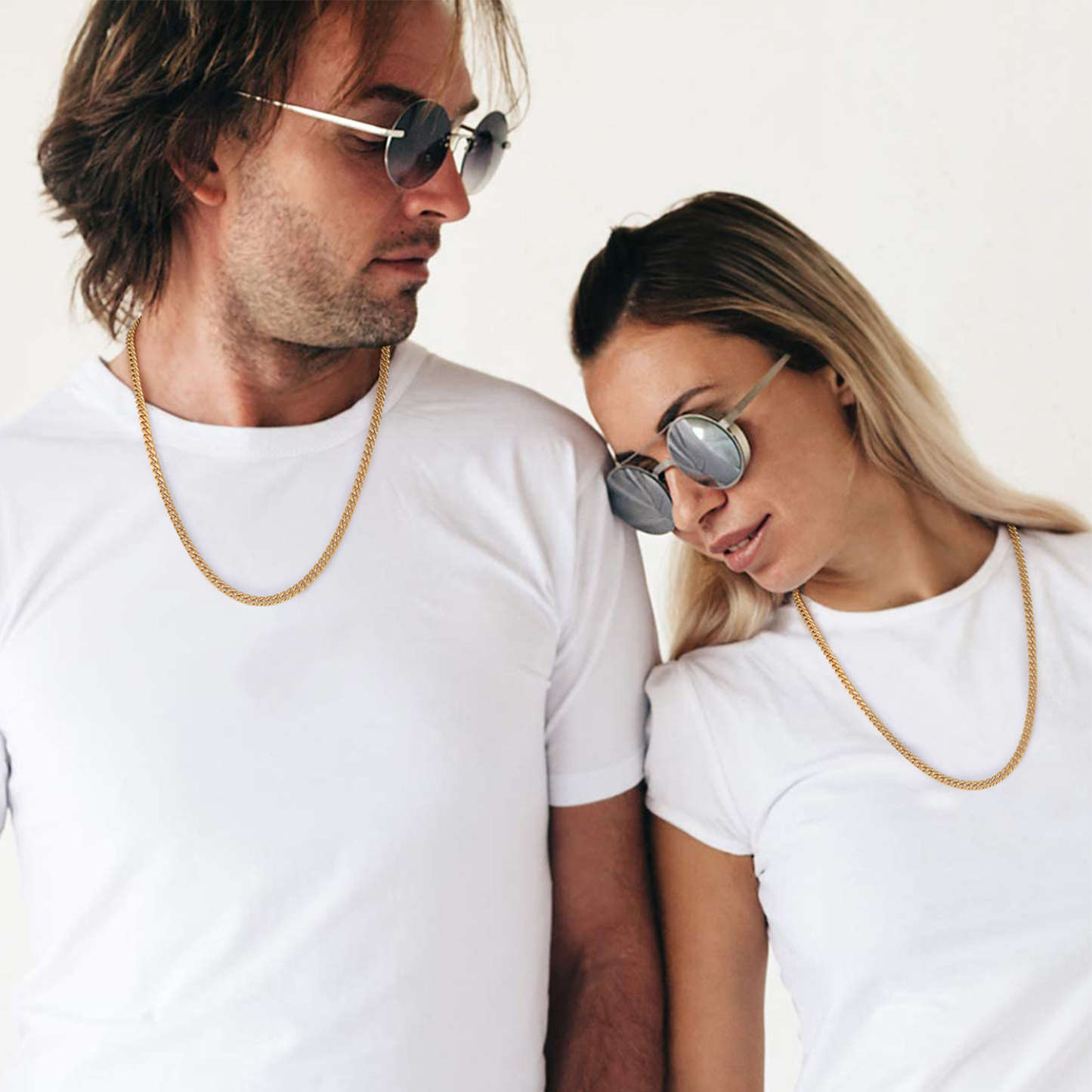 5mm Miami Cuban Chain Necklace for Couple