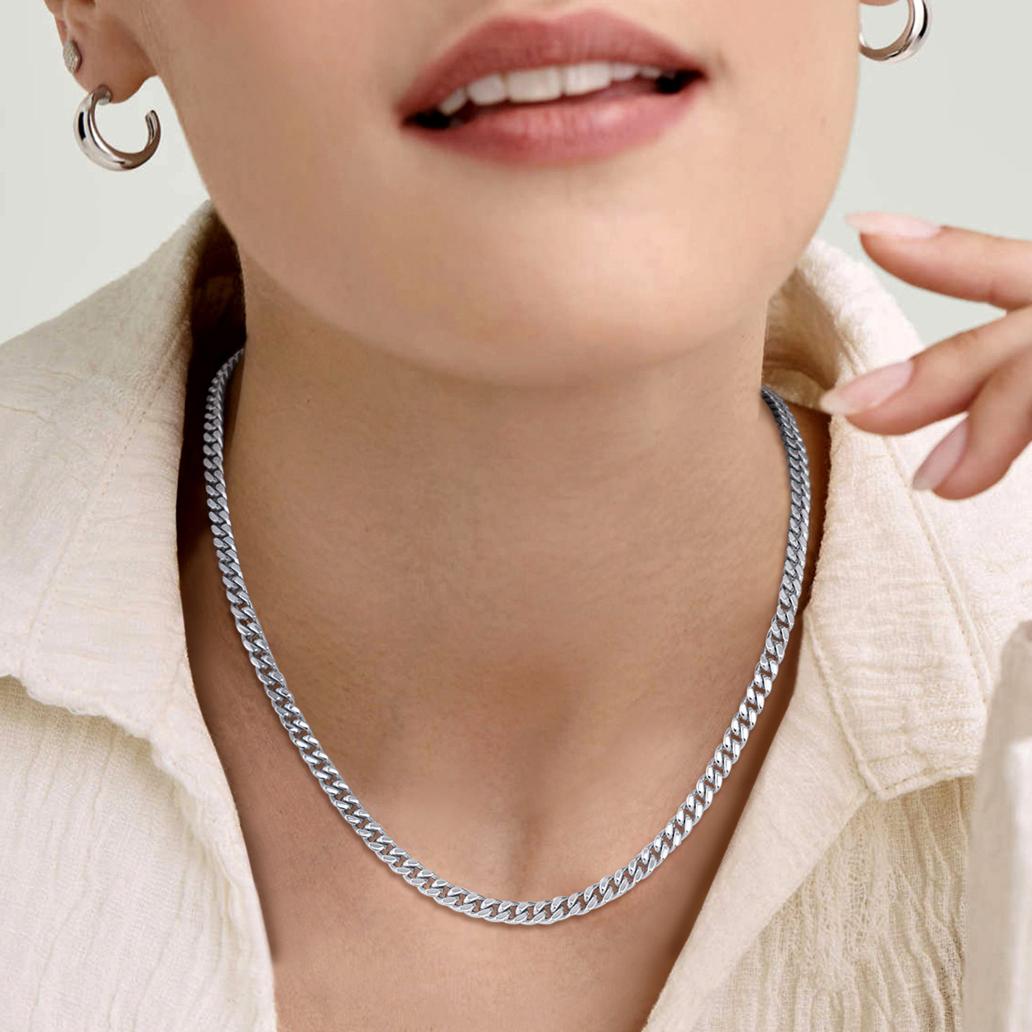 5mm Miami Cuban Chain Necklace for Women