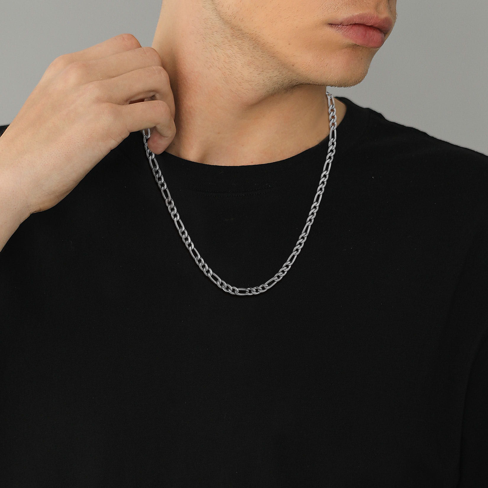 5mm Thick Figaro Chain Necklace for Men-01