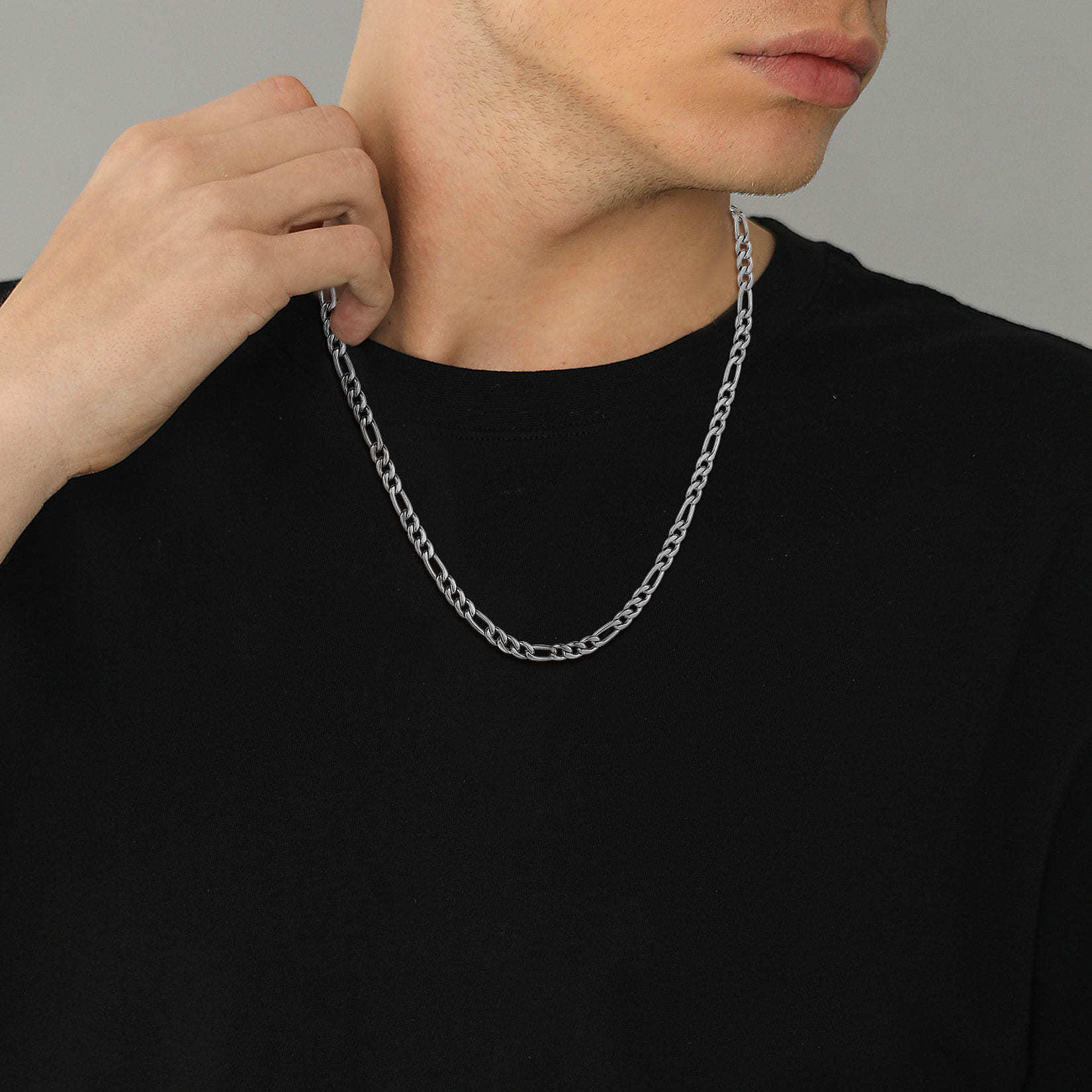 5mm Thick Figaro Chain Necklace for Men-01
