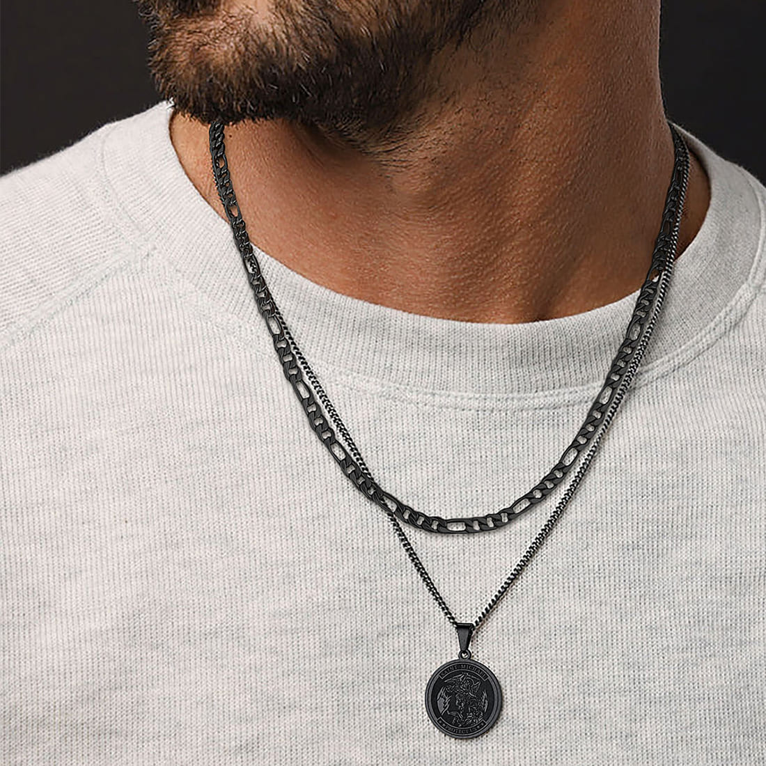 5mm Thick Figaro Chain Necklace for Men-02