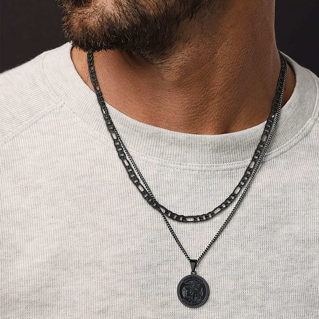 5mm Thick Figaro Chain Necklace for Men-02
