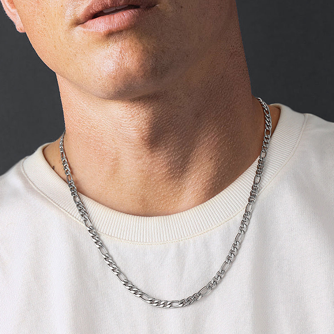 5mm Thick Figaro Chain Necklace for Men-02