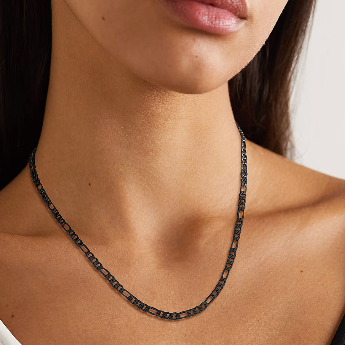 5mm Thick Figaro Chain Necklace for Women