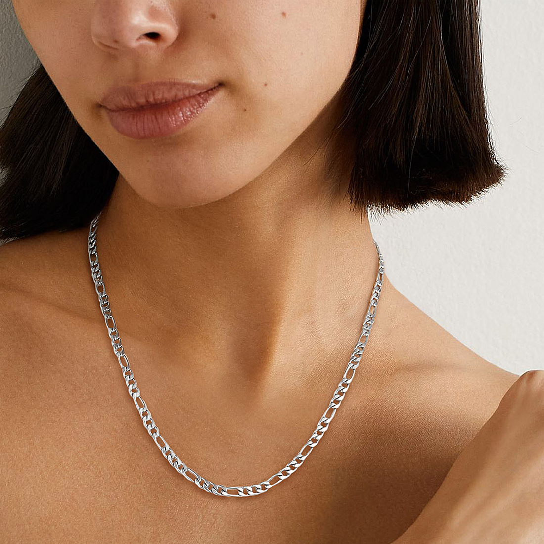5mm Thick Figaro Chain Necklace for Women