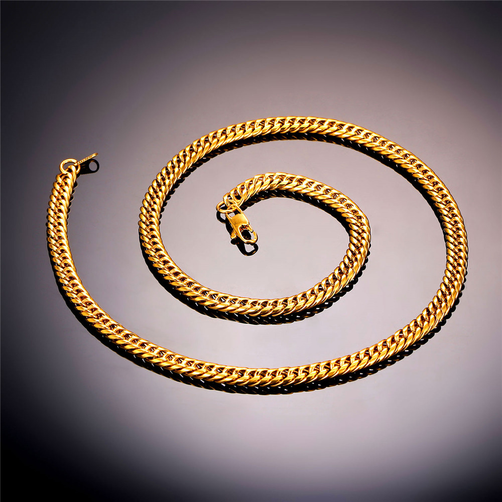 6mm Thick Curb Chain Necklace, Stainless Steel-01