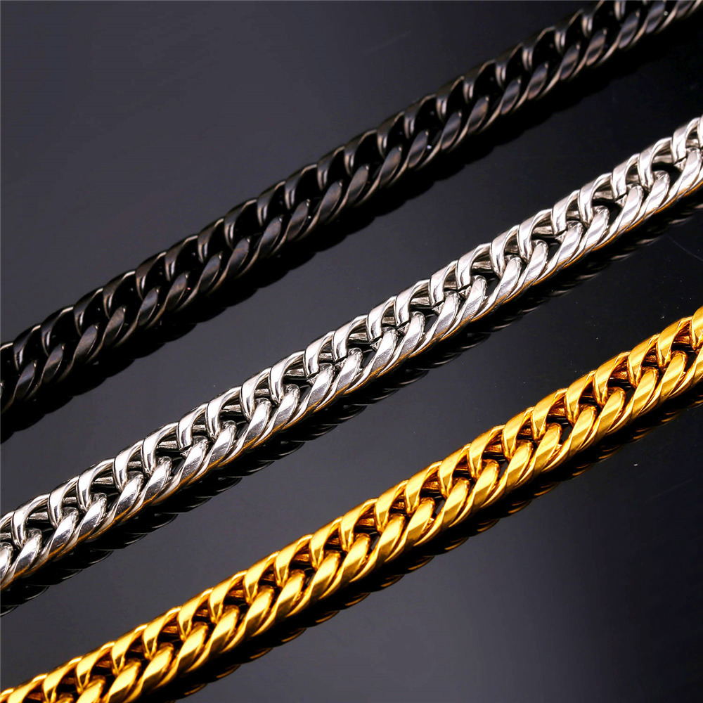 6mm Thick Curb Chain Necklace in Different Colors