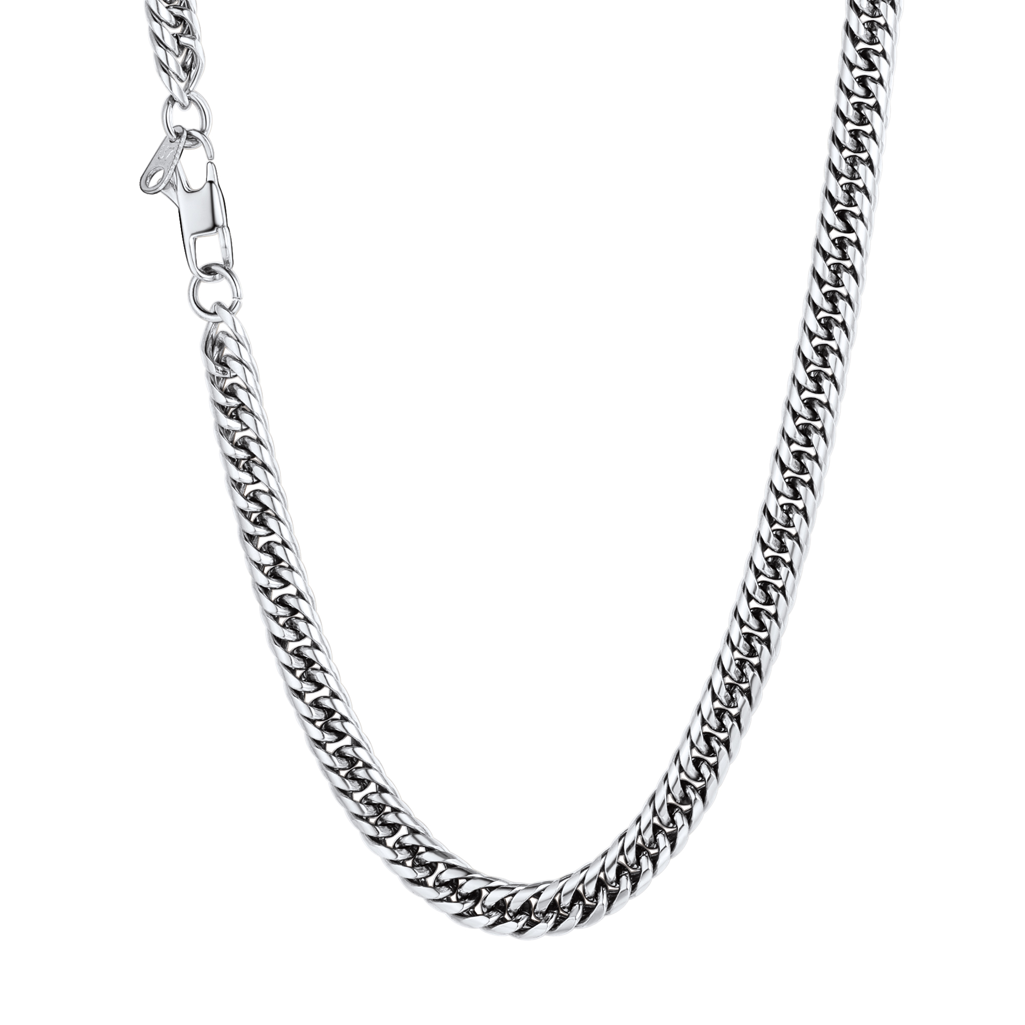 6mm Thick Curb Chain Necklace in Stainless