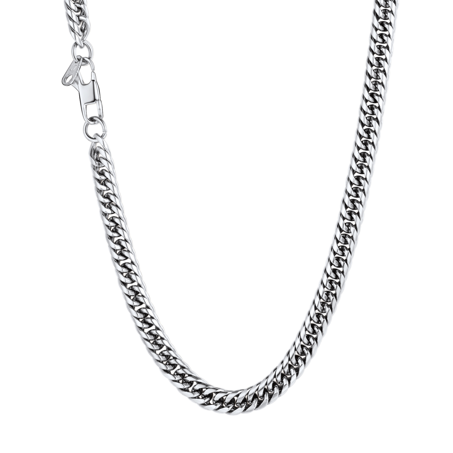 6mm Thick Curb Chain Necklace in Stainless