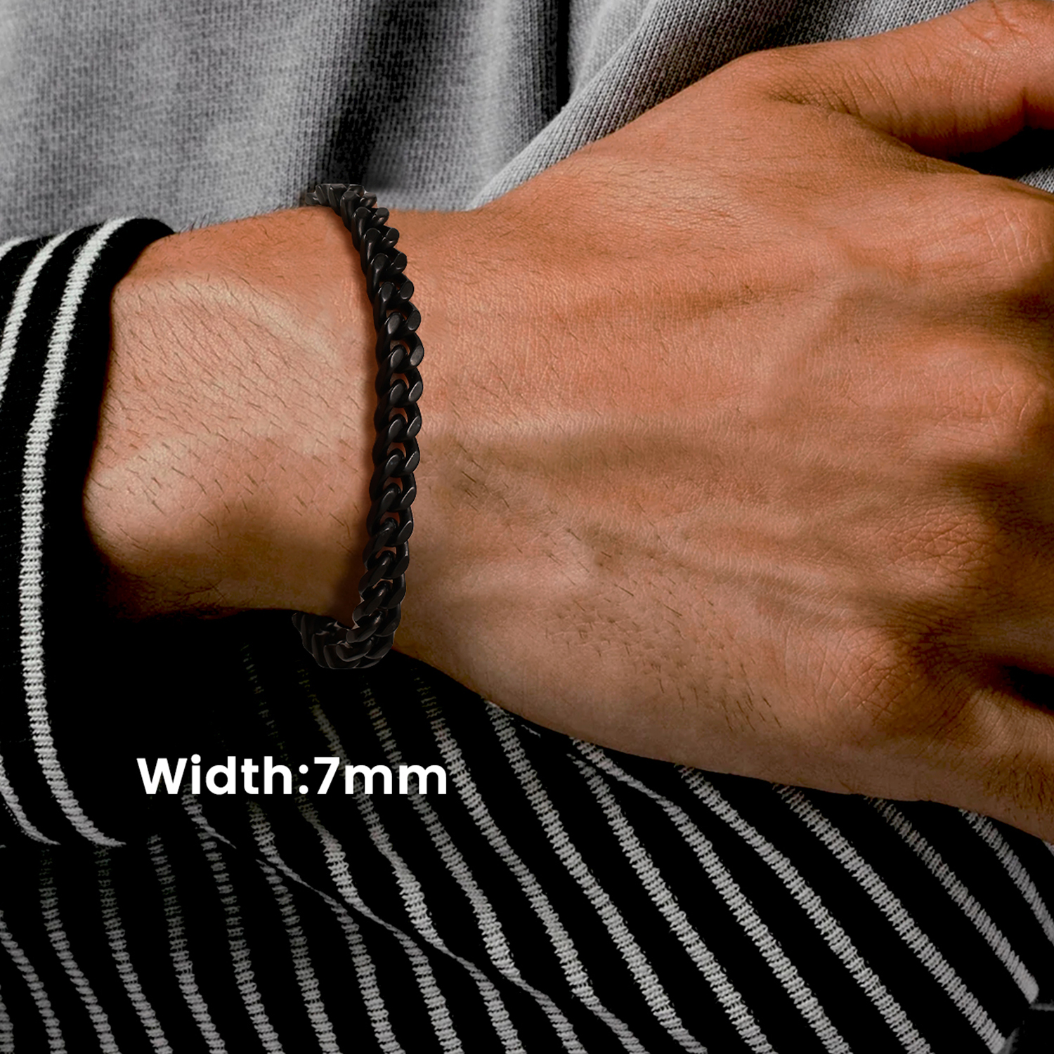 7mm Miami Cuban Chain Bracelet for Men-02