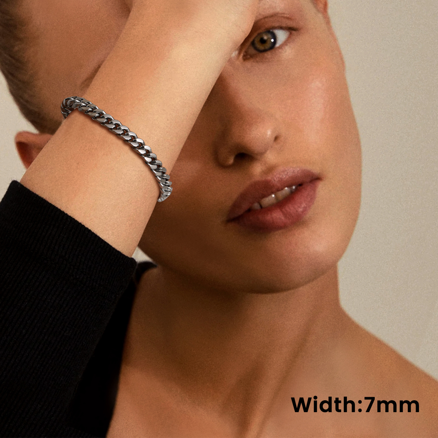 7mm Miami Cuban Chain Bracelet for Women