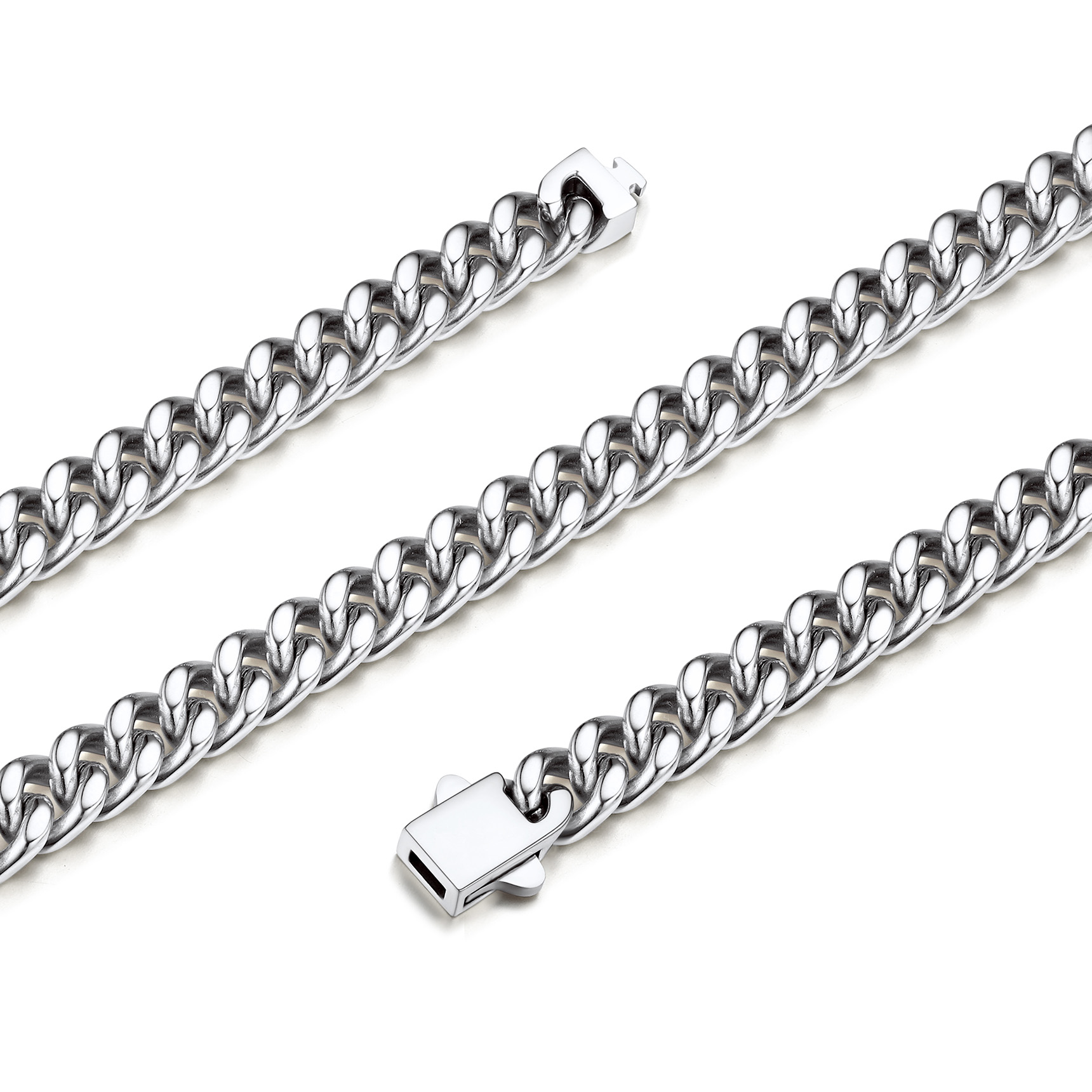 7mm Miami Cuban Chain Necklace, Stainless Steel-03