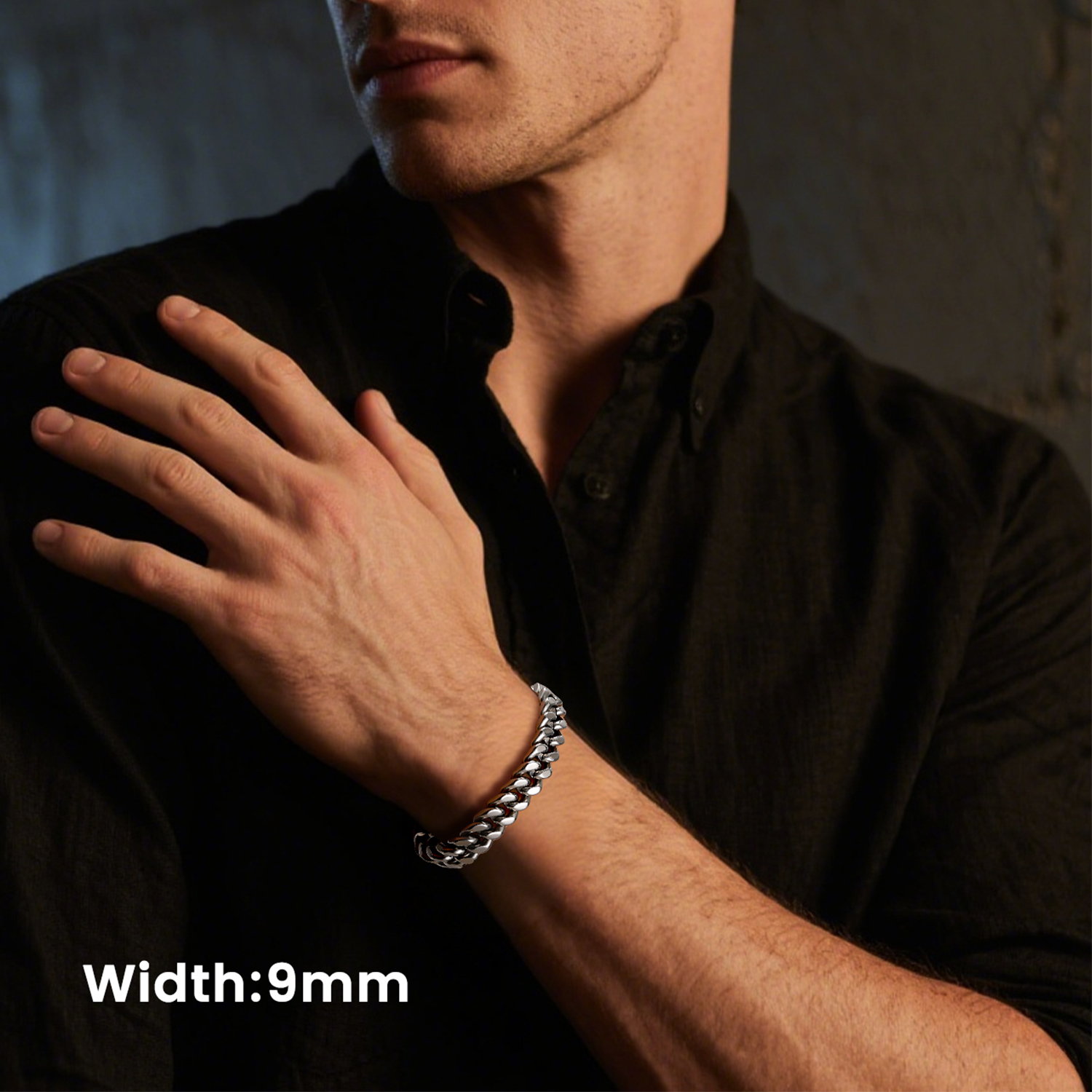 9mm Miami Cuban Chain Bracelet for Men-02