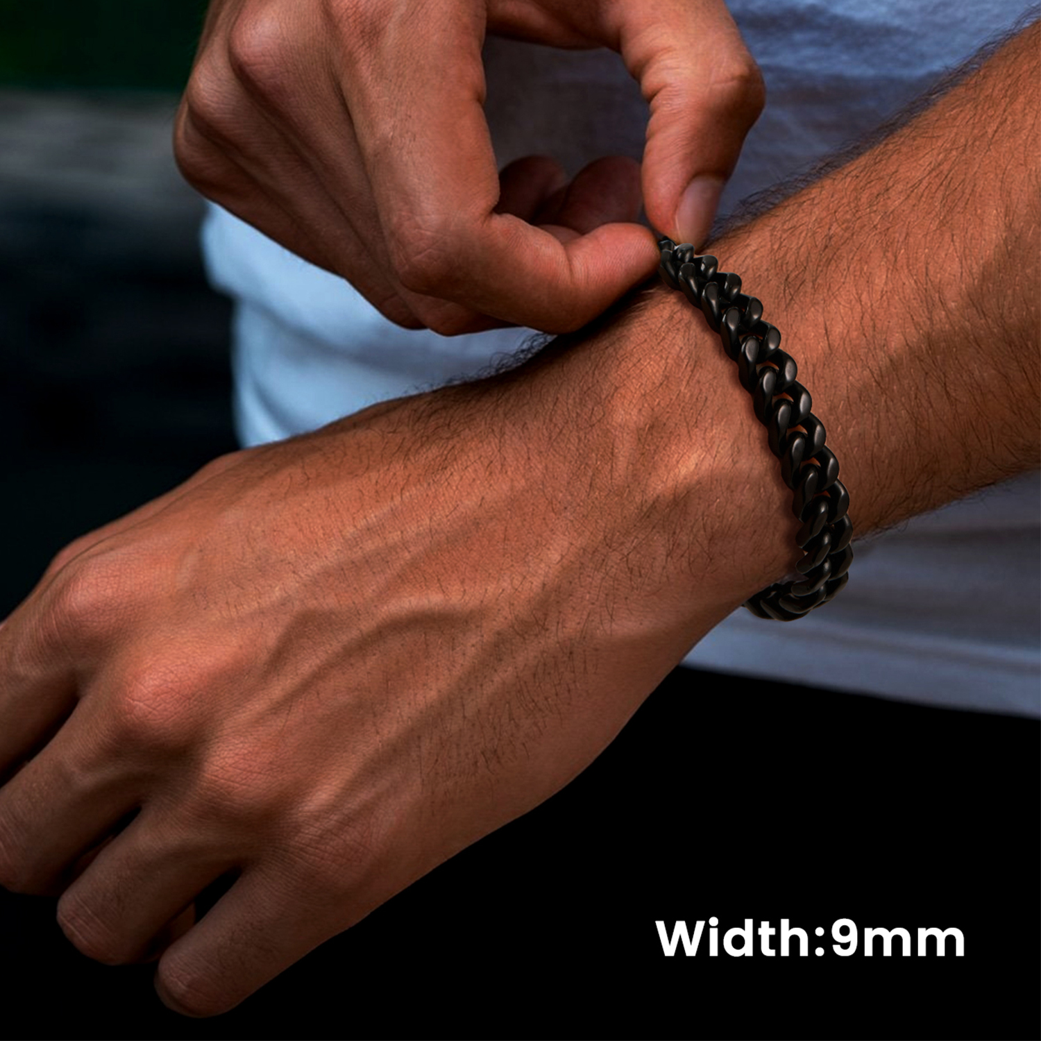 9mm Miami Cuban Chain Bracelet for Men-04