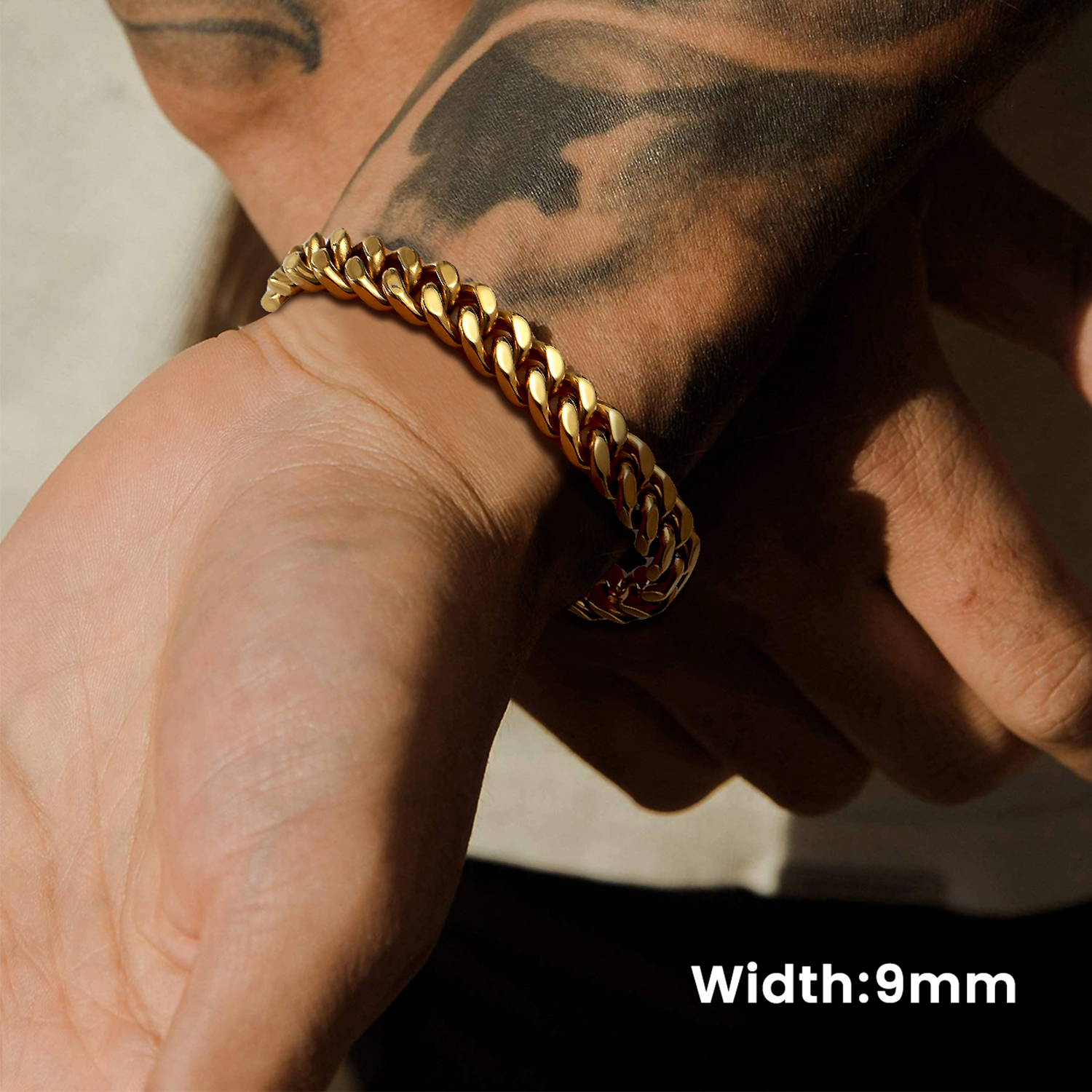 9mm Miami Cuban Chain Bracelet for Men-04