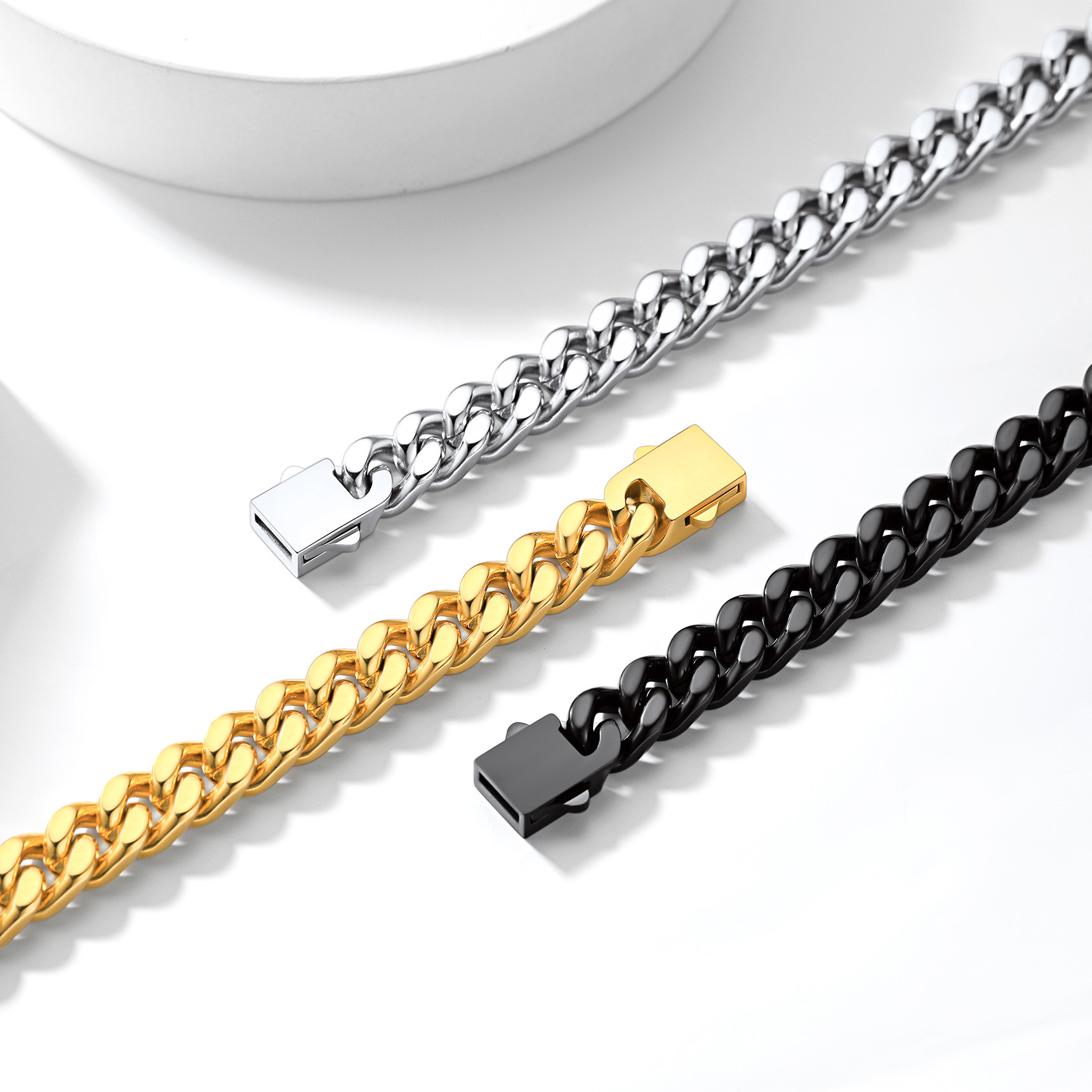 9mm Miami Cuban Chain Bracelet in Different Colors