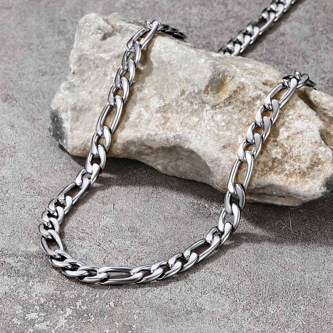 9mm Thick Figaro Chain Necklace for Men Women in Stainless – U7