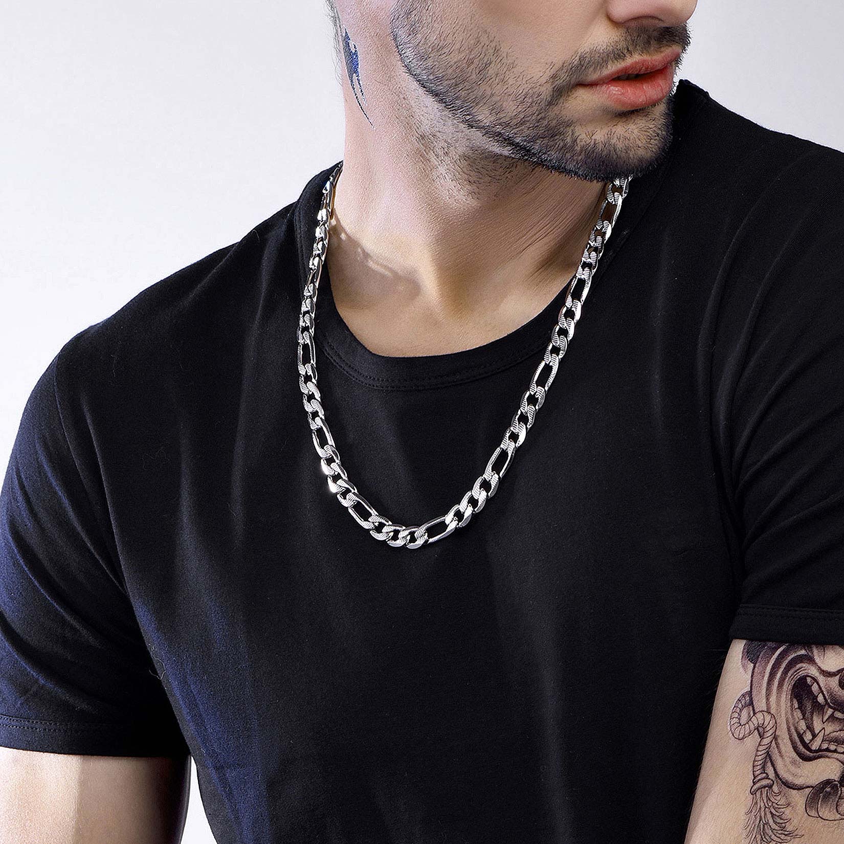 9mm Thick Figaro Chain Necklace for Men-01