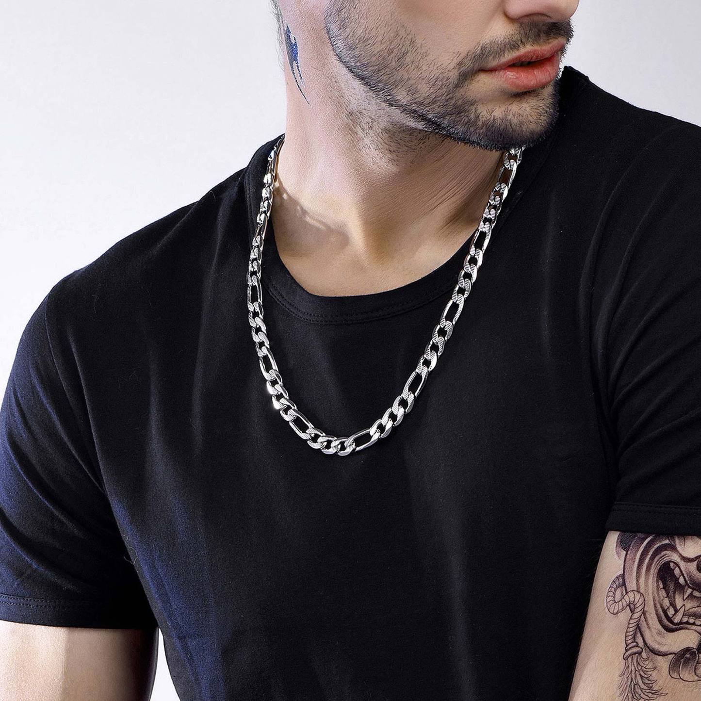 9mm Thick Figaro Chain Necklace for Men-01