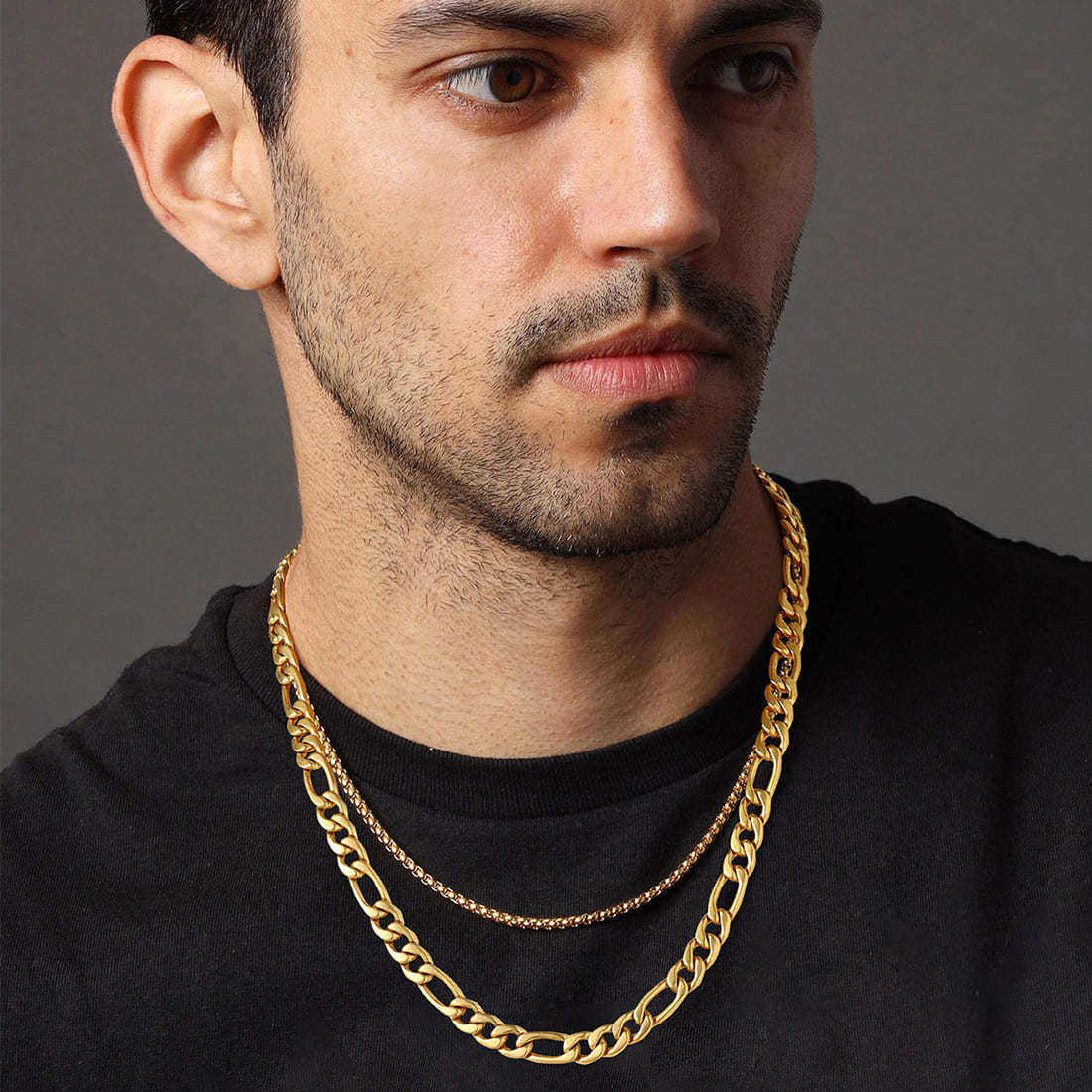 9mm Thick Figaro Chain Necklace for Men-02