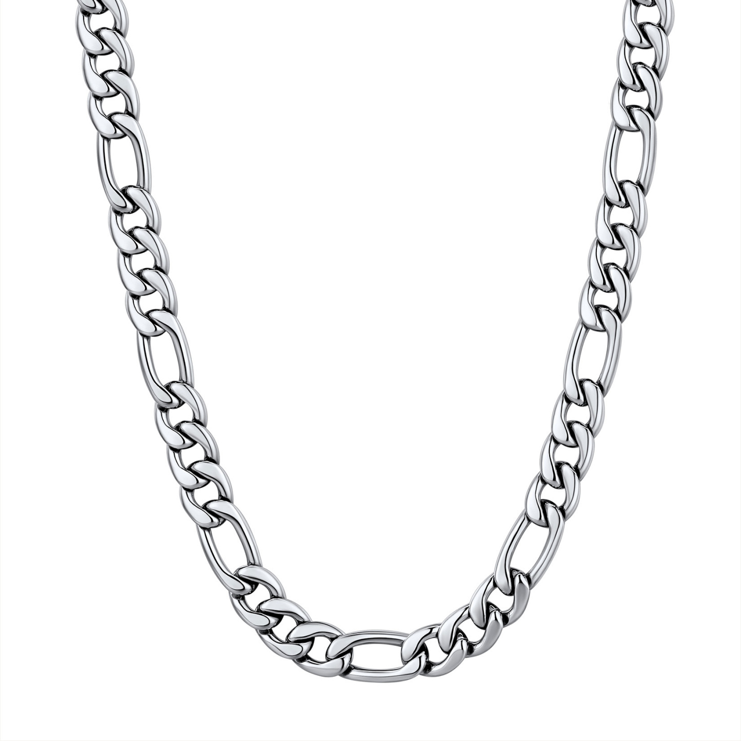 9mm Thick Figaro Chain Necklace in Stainless