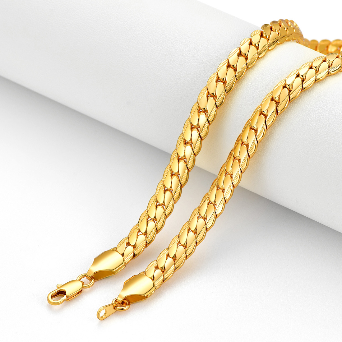 9mm Thick Snake Curb Chain Necklace, Copper-01