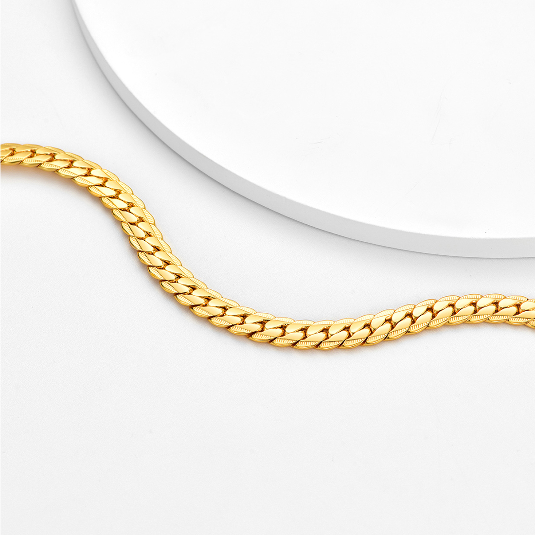 9mm Thick Snake Curb Chain Necklace, Copper-02