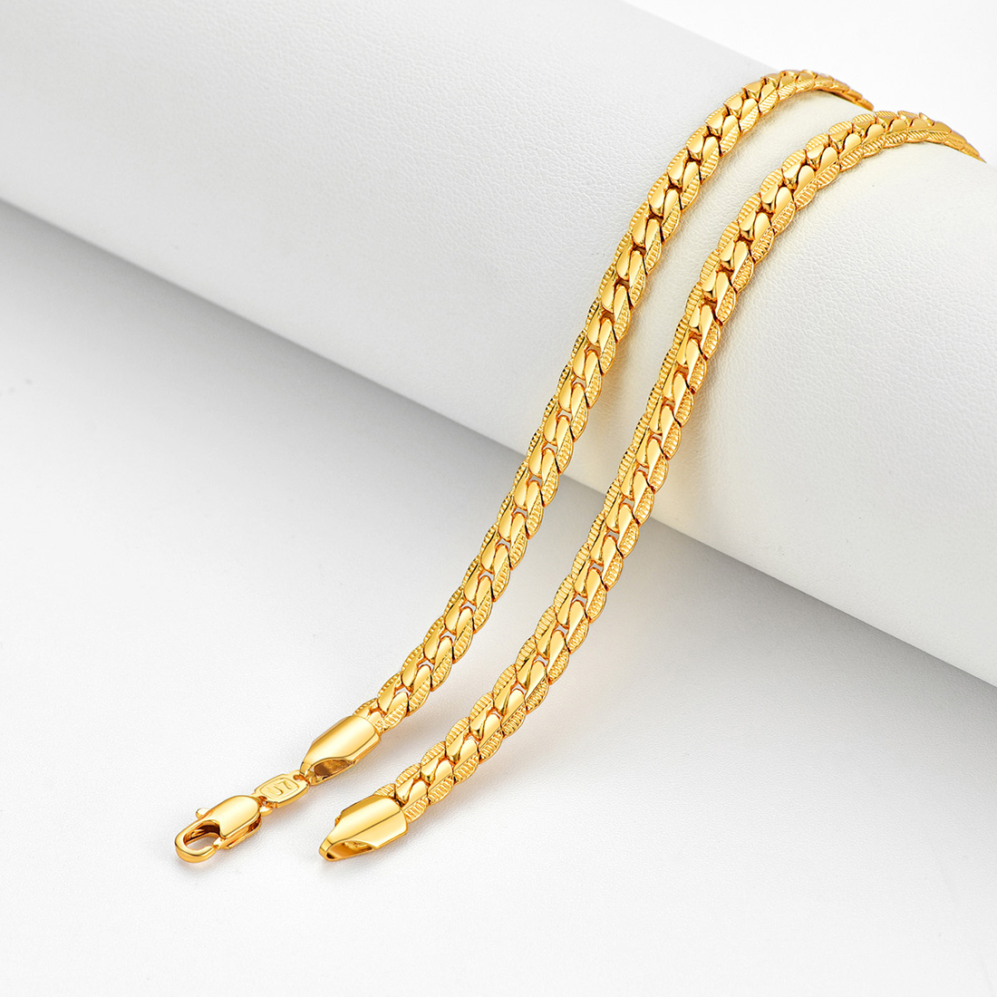 6mm Thick Snake Curb Chain Necklace, Copper-01