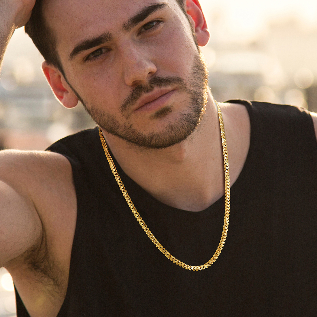 6mm Thick Snake Curb Chain Necklace for Men-01