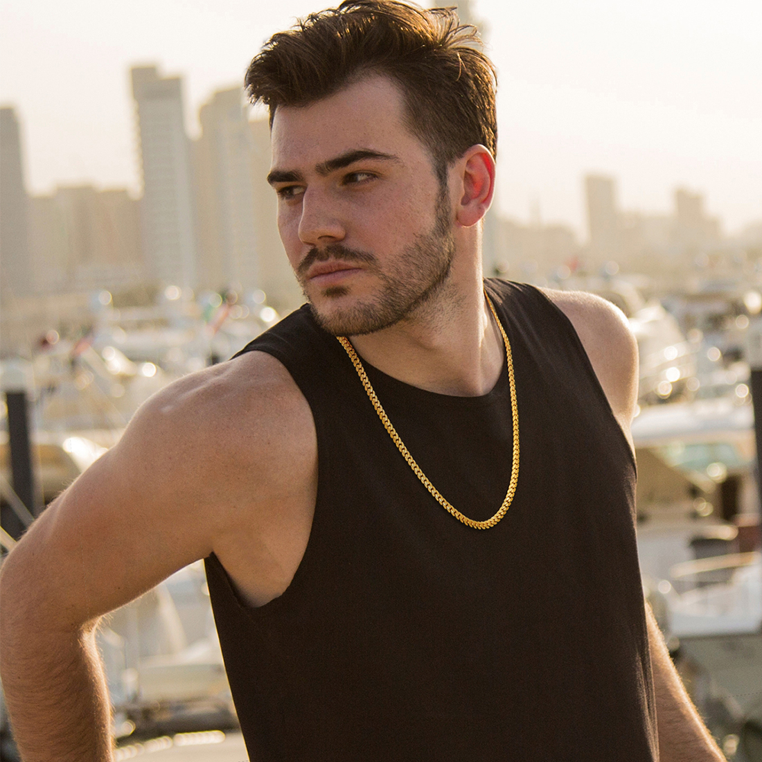 6mm Thick Snake Curb Chain Necklace for Men-02