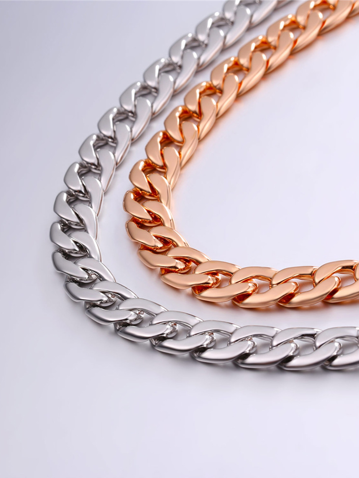 7mm Thick Cuban Link Chain Anklet in Rose Gold